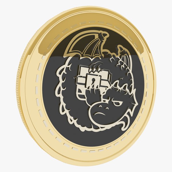 Dragonchain Cryptocurrency Gold Coin 3D