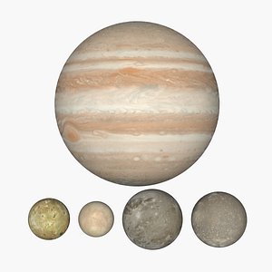 Jupiter and moons 3D model