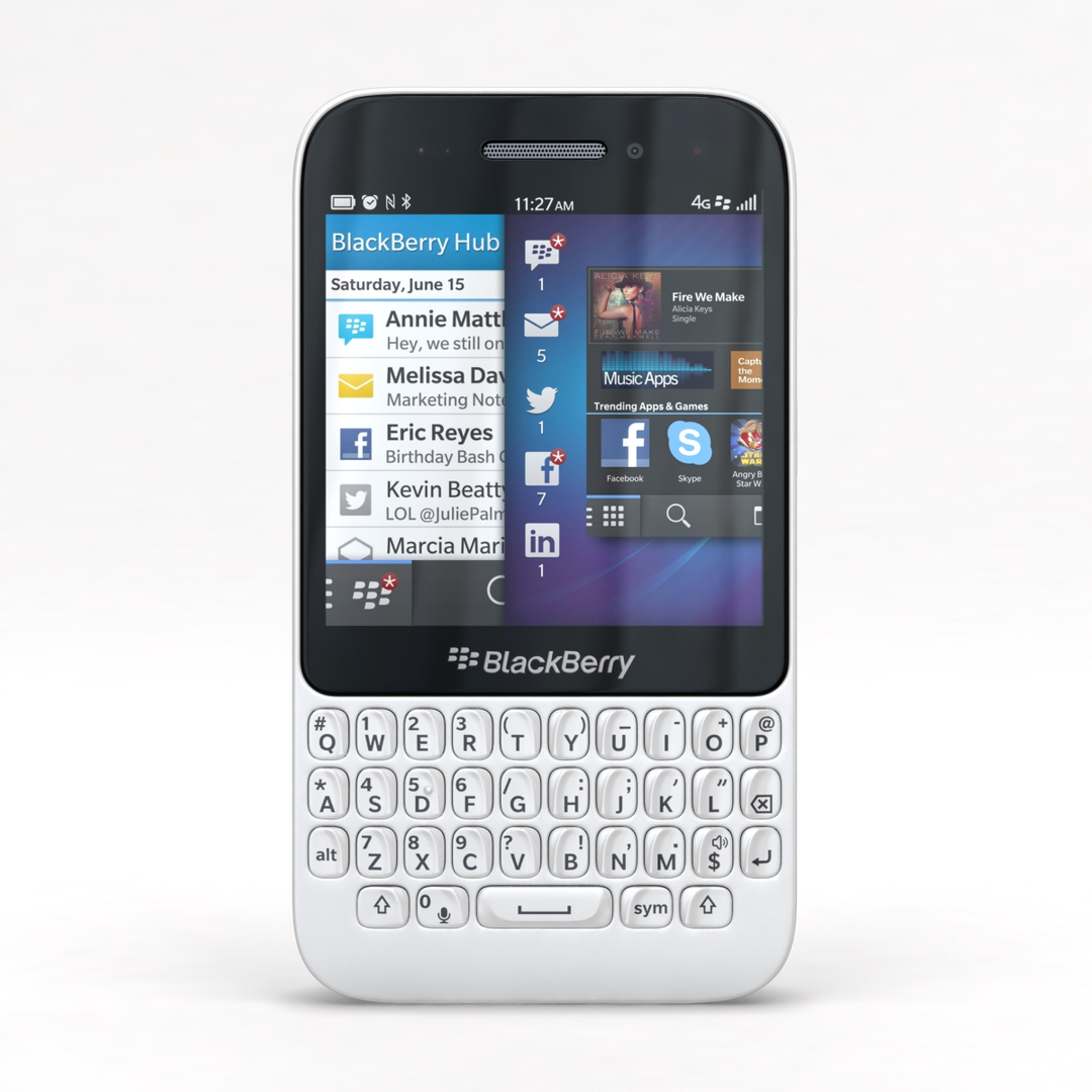 3d blackberry q5 white model