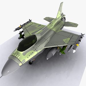 3d cartoon fighter aircraft
