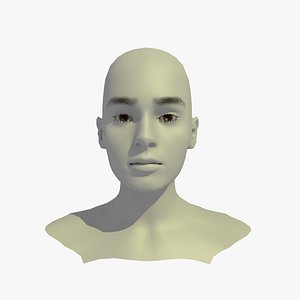 Rigged 24 Year Old European Female Head Base Mesh