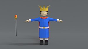 Low Poly Cartoon King 3D model