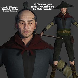 REALISTIC MALE CHARACTER - OLD JAPANESE KNIGHT 01 - Asian