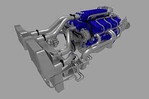 3D model v8 engine
