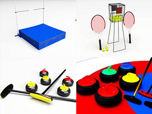 Sports Equipment High Jump Tennis And Curling Collection