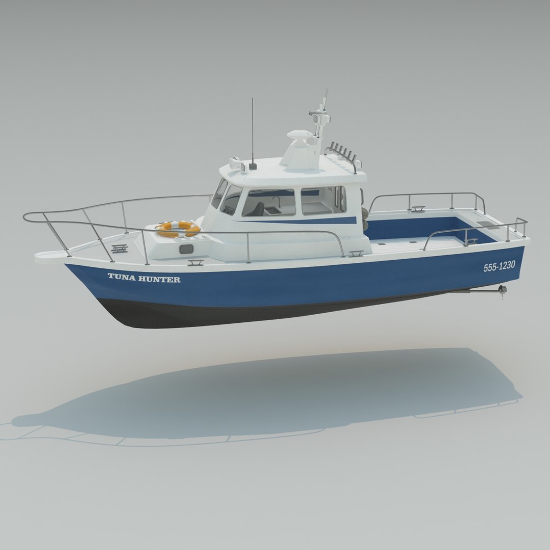 3d model sea fishing motor boat