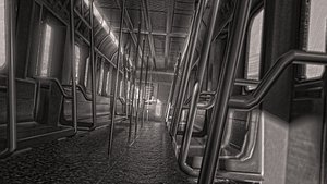 subway train interior 3d model
