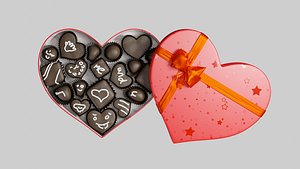 3D candy chocolate box