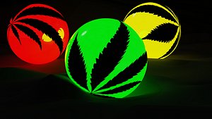 3D Ball 3D Marijuana Leaf Colorful Blender