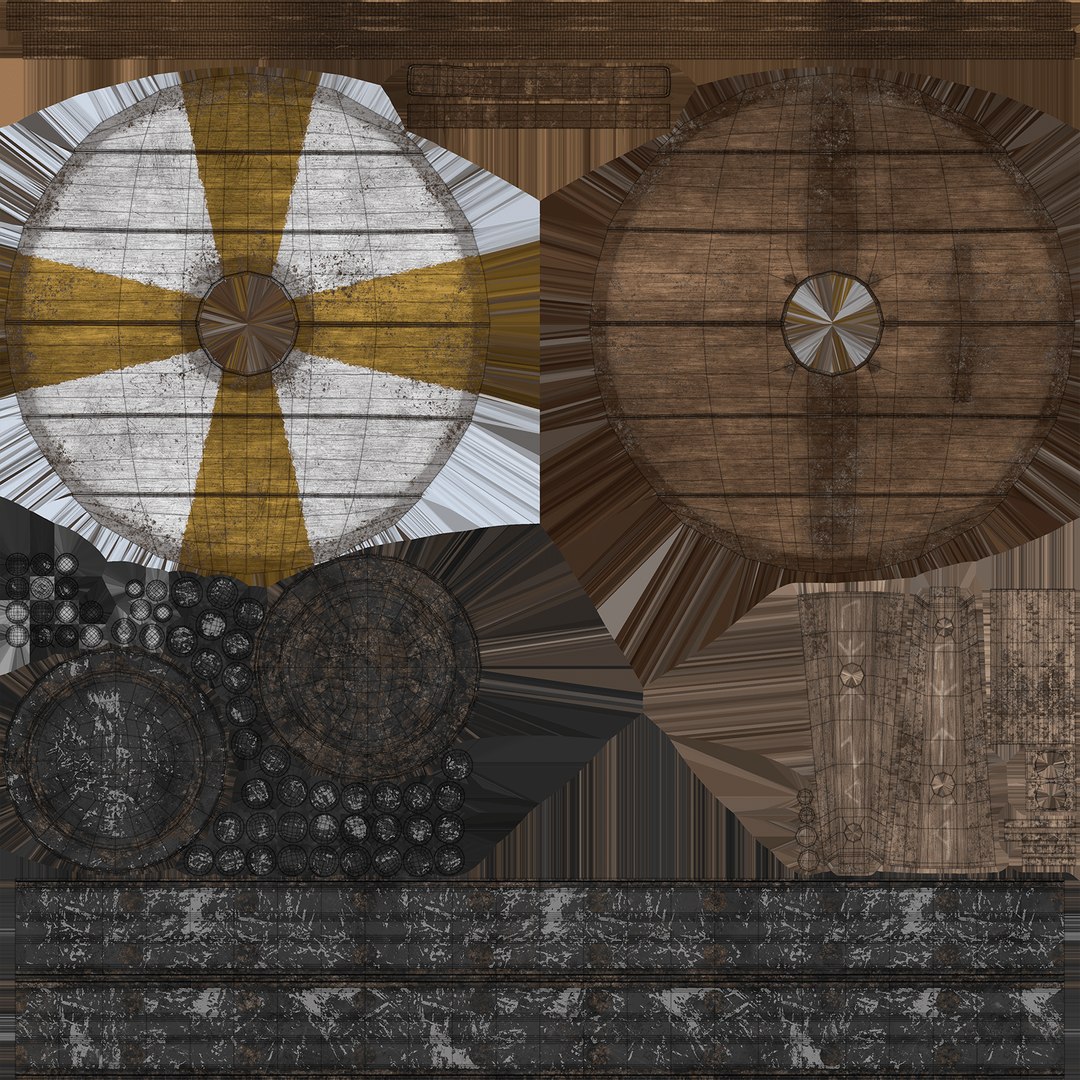 3D Viking Shield V1 Design 3 - TurboSquid 2283972