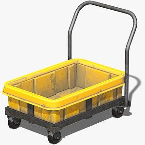 Old Chemical Resistant Spill Trolley - PBR Game Ready 3D