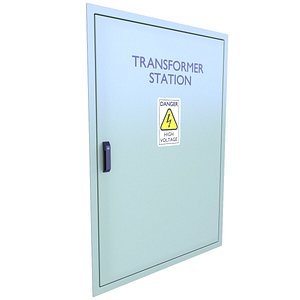 3D Industrial Metal Door 3D Model 2