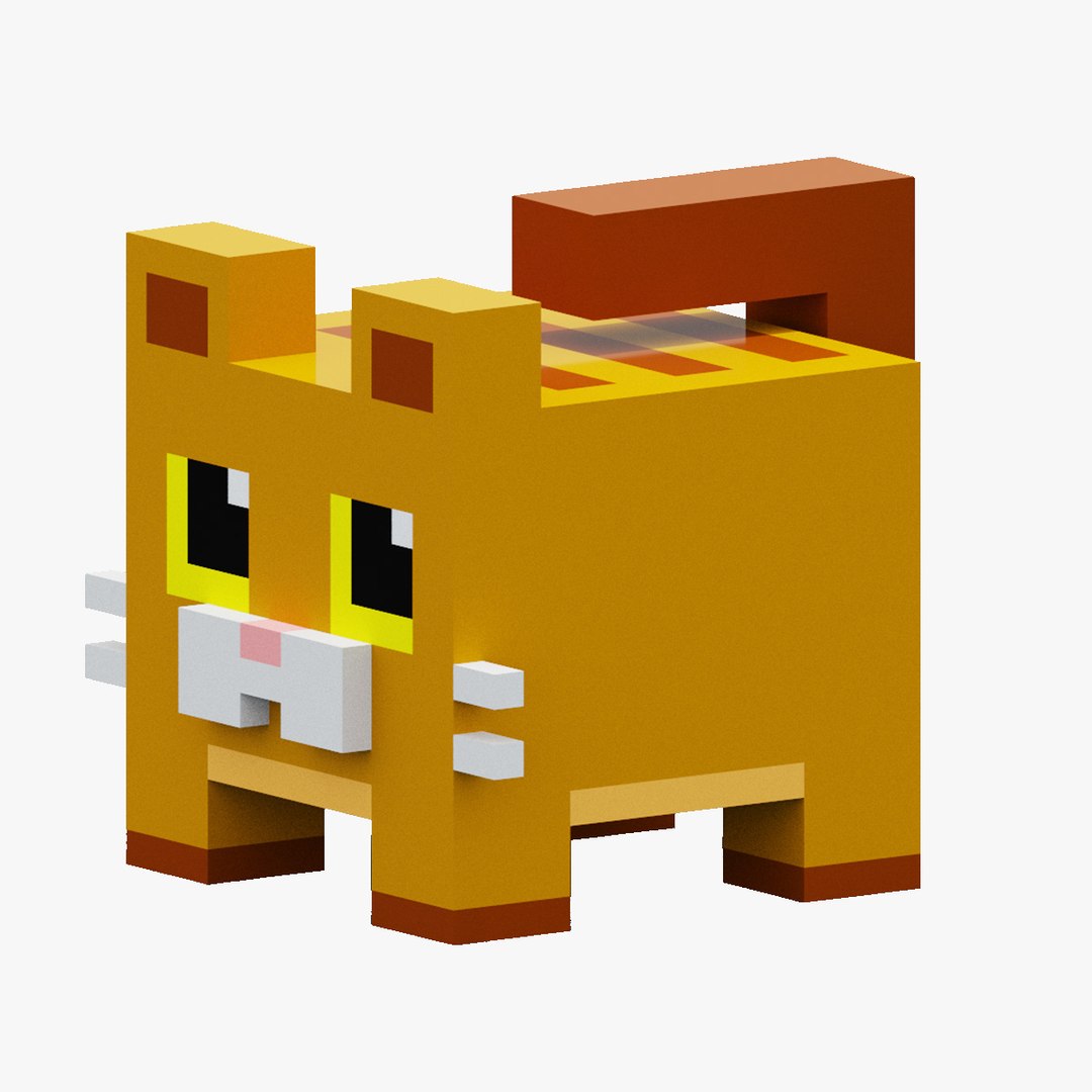 3D model Voxel Cat Lowpoly - TurboSquid 1976263