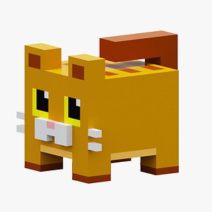 3D model Voxel Cat Lowpoly