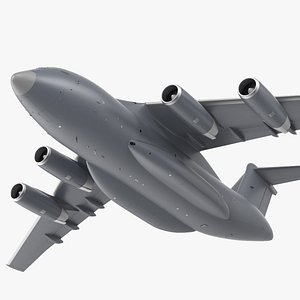 3D Large Military Transport Aircraft Flight
