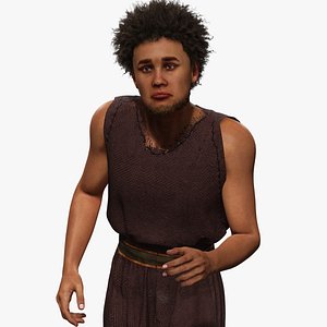 3D Poor Slave  Medieval Worker Man