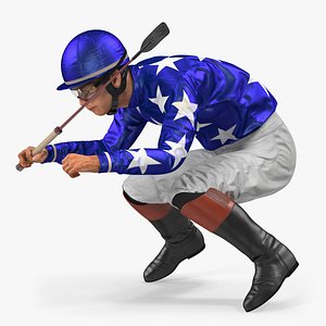 Jockey in Riding Pose 3D Model