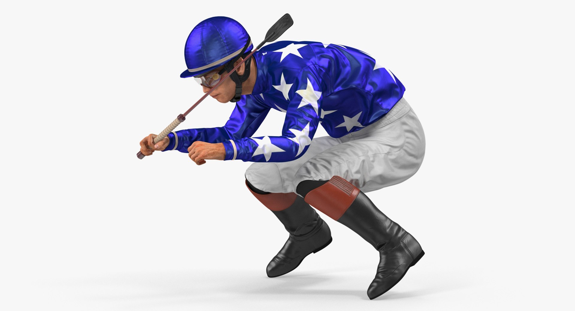 Jockey in Riding Pose 3D Model