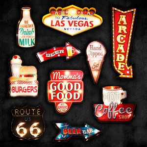 3d model decorative neon sign