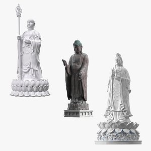 3D Buddha Statues Collection 4 model