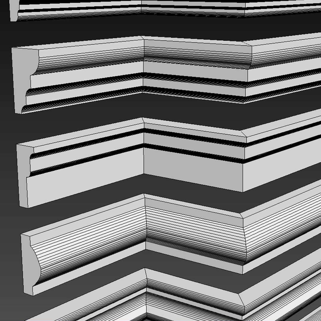 3D Linear Moldings 24 Pieces - TurboSquid 1413393