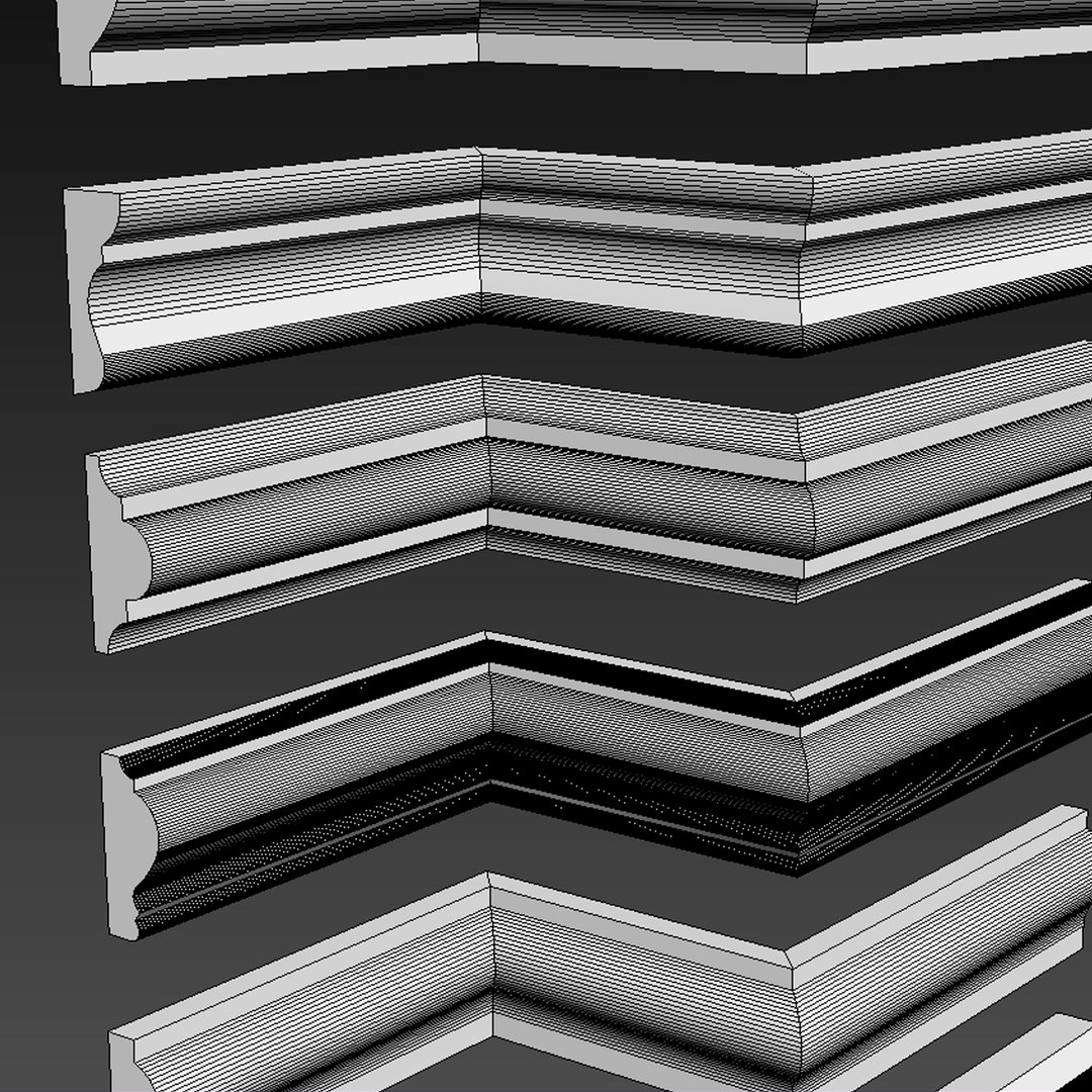 3D Linear Moldings 24 Pieces - TurboSquid 1413393