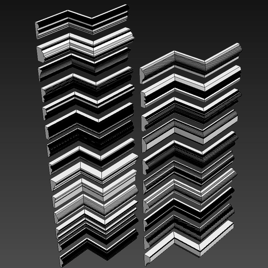 3D Linear Moldings 24 Pieces - TurboSquid 1413393