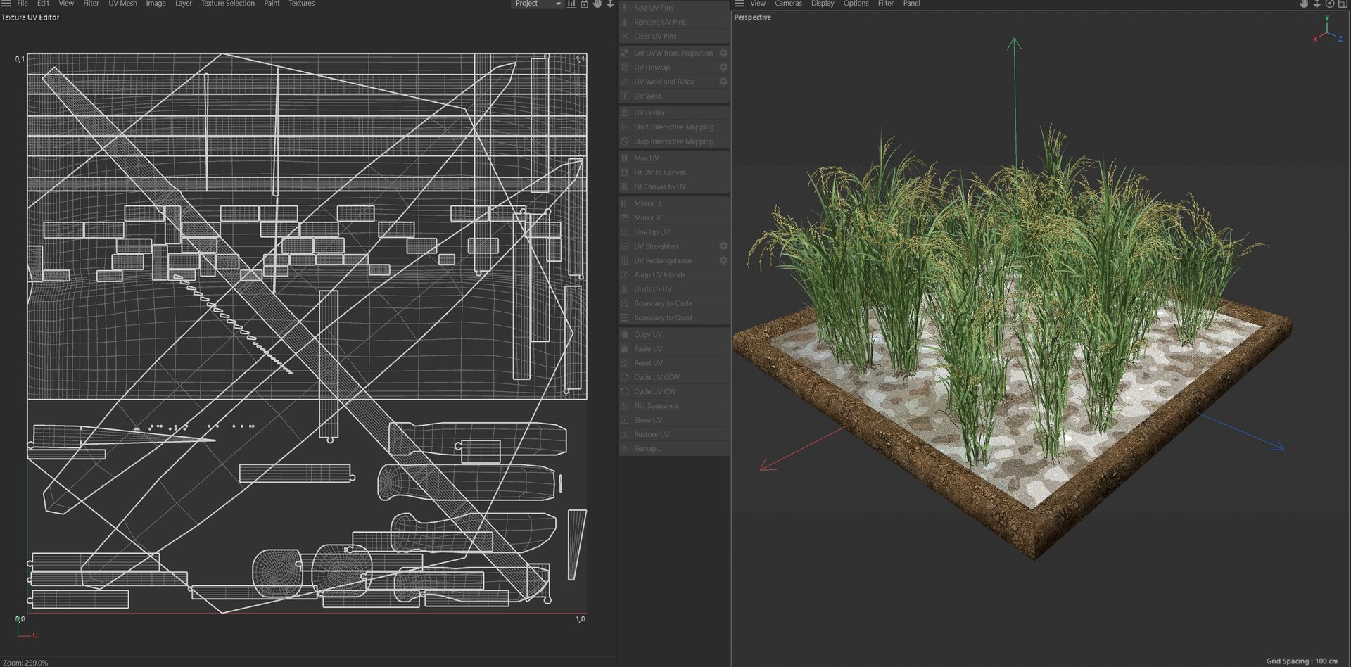 Green Rice Field Section Model - TurboSquid 2410362
