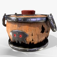 Burned Pot Model with PBR texturing