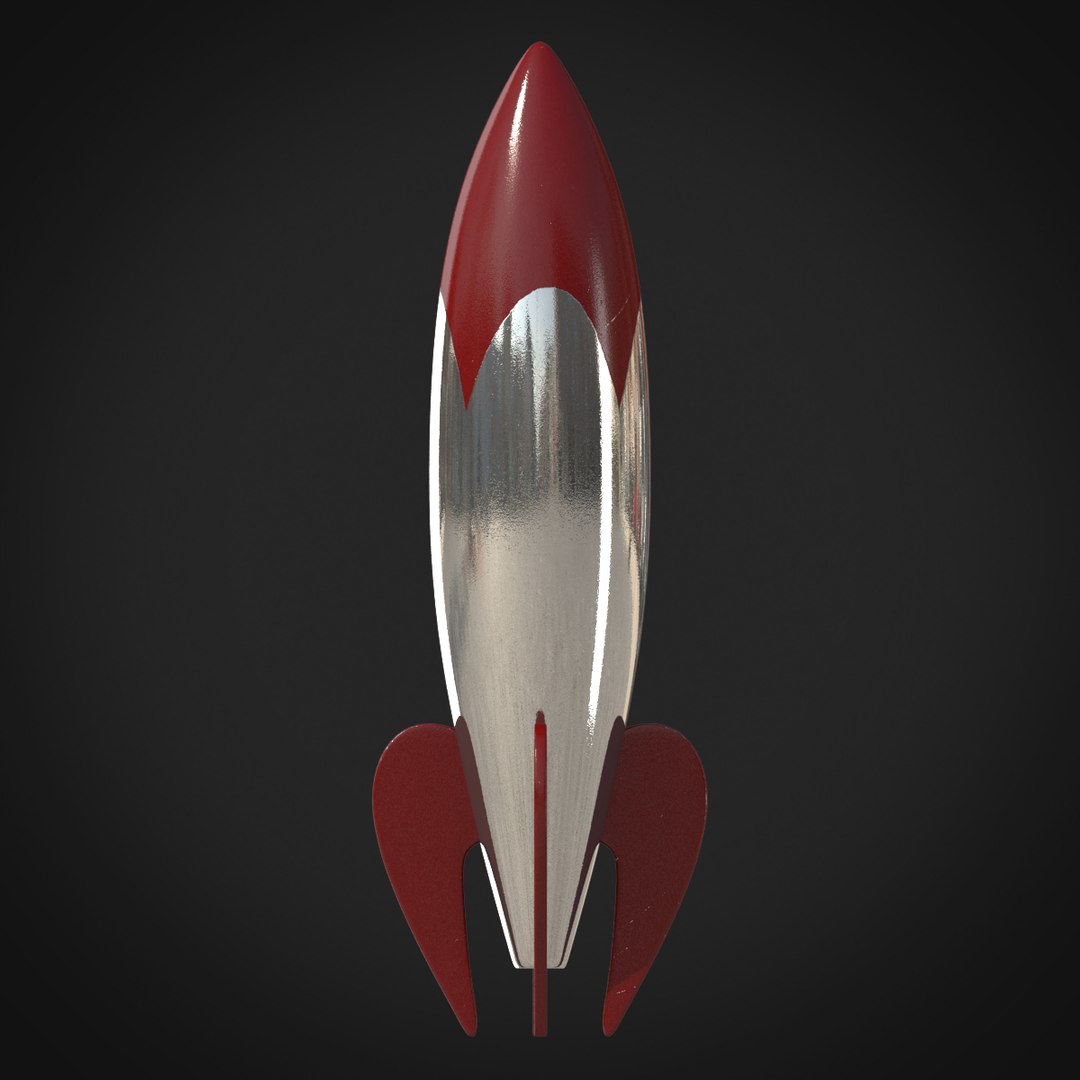 Retro Rocket 3d Model