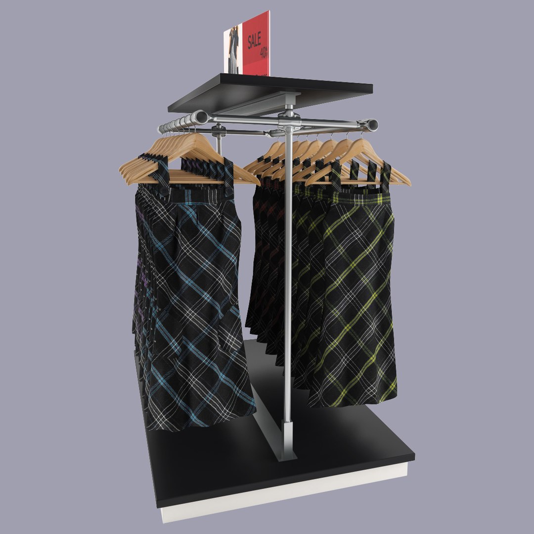 3d Model Female Dresses Rack