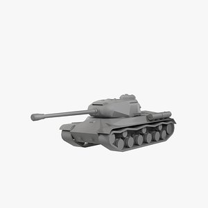 Low Poly IS2 Heavy Tank 7K Tris UV Unwrapped Game Ready Low-poly 3D model