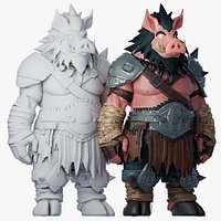 Stylized Warrior Pig