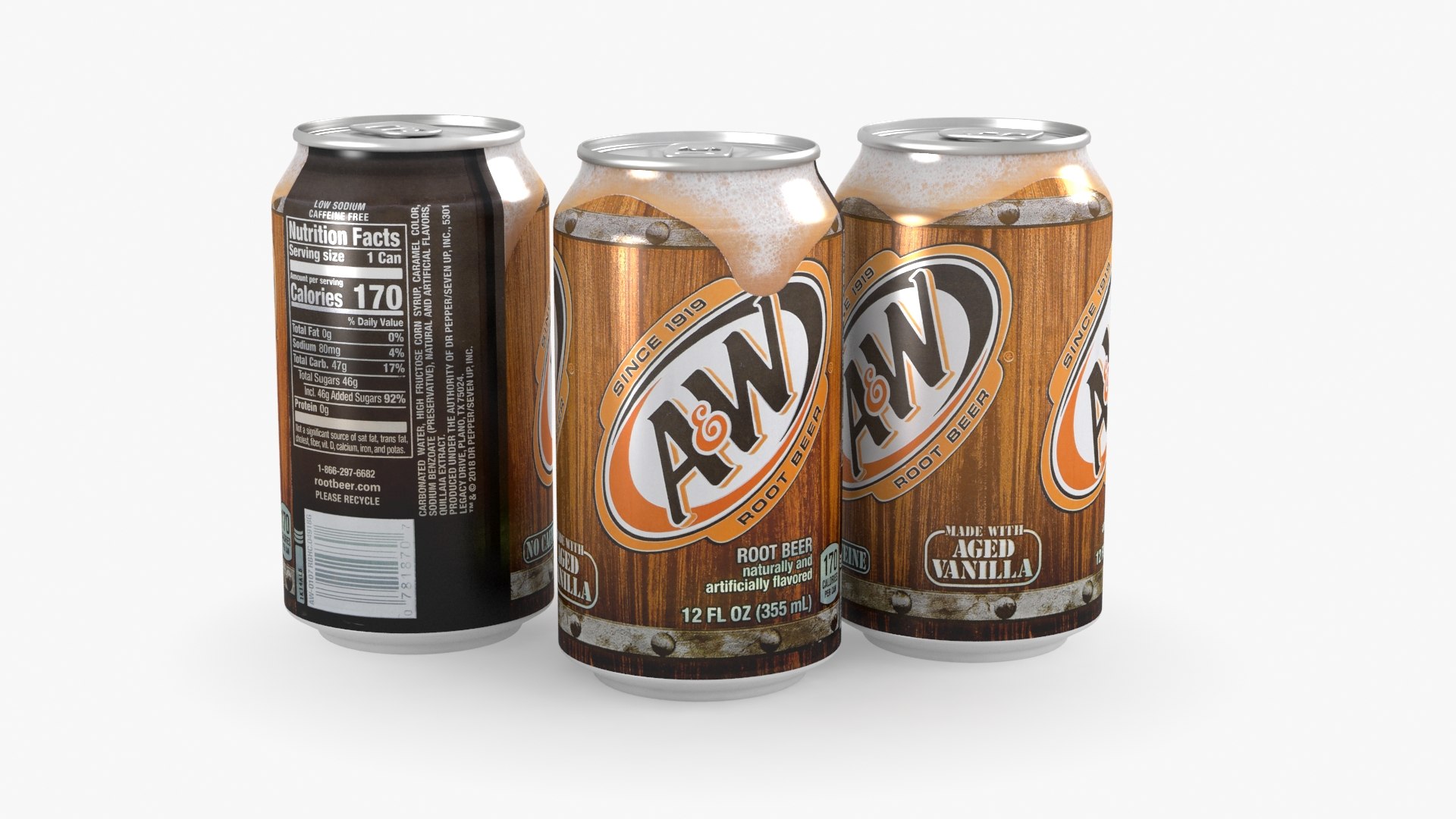 3D model AW Root Beer Aged Vanilla 355ml 2023 - TurboSquid 2124641