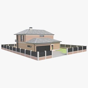 3D Brick House20 model