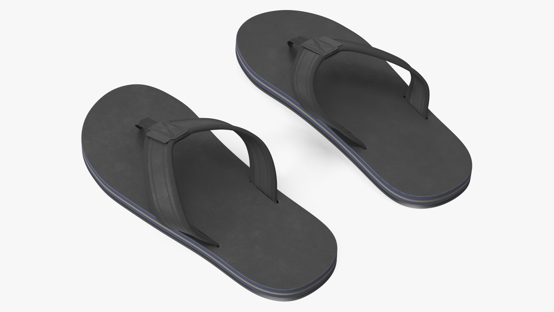 Slippers Black 3D model preview