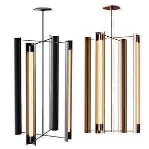 3D Carson Four Light Tall Pendant model
