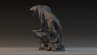 Ferocious tiger bronze stone city sculpture  Ancient cultural relics  stone carvings