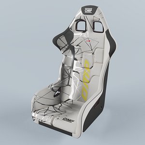 3D OMP WRC-R ART Racing Seat White model