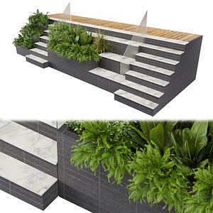 3D model Collection plant vol 507   - Entrance - garden - stair
