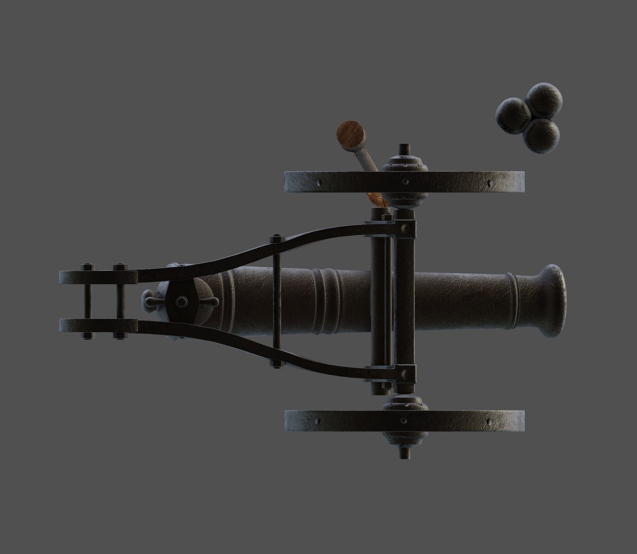 Vintage Old Cannon Gun On Rust Carriage 3D Model. 3D Model - TurboSquid  1730627
