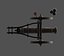 Vintage old cannon gun on rust carriage 3D model.