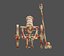Vintage old cannon gun on rust carriage 3D model.