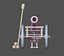 Vintage old cannon gun on rust carriage 3D model.