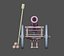 Vintage old cannon gun on rust carriage 3D model.