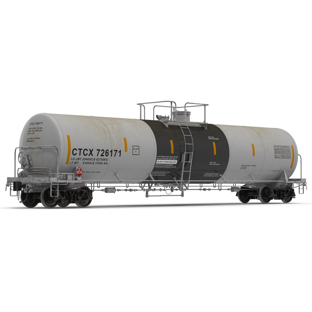 Railroad Tank Car 2 3D model preview