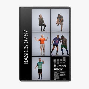 Basics0787 - A set containing 5 models of male and female adults standing in sport attire doing exer 3D model