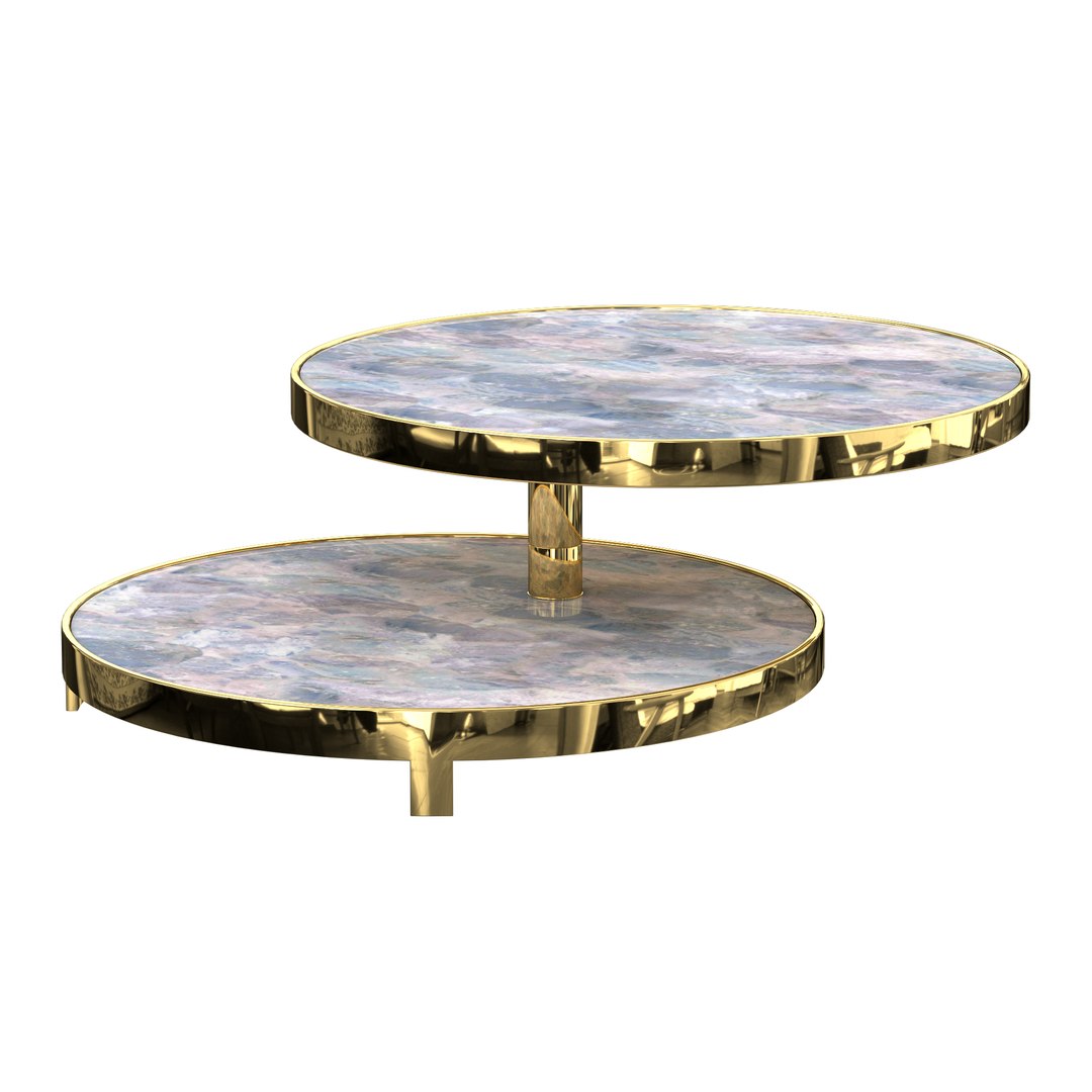 Two-Tier Rock Crystal Low Table 3D model - TurboSquid 1895305