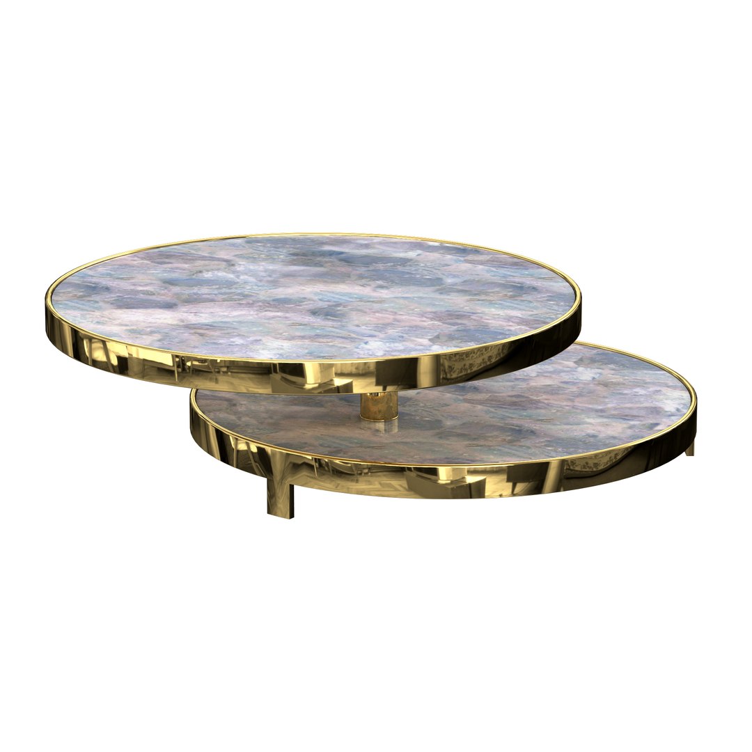 Two-Tier Rock Crystal Low Table 3D model - TurboSquid 1895305
