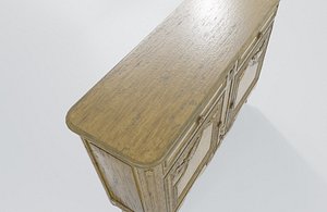 Carved Door Console Antique furniture 3D model